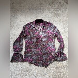 Paige Abriana 100% silk shirt size S